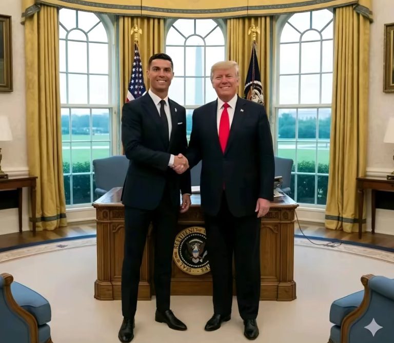 Donald Trump recibe a Cristiano Ronaldo en la Casa Blanca.
