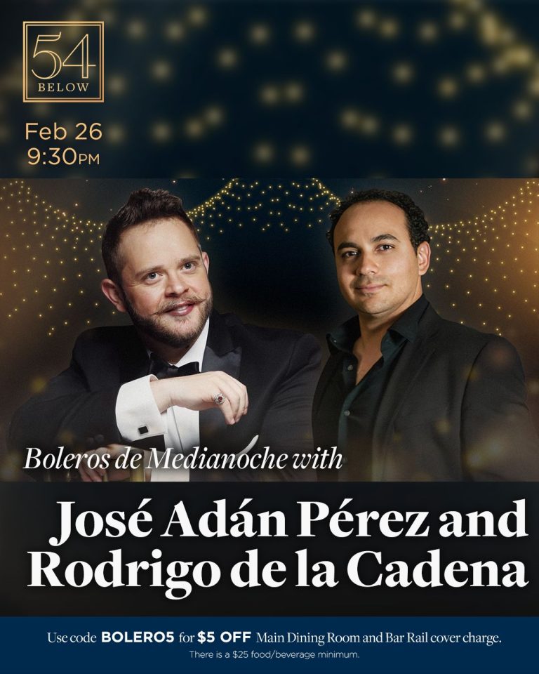 Rodrigo de la Cadena y José Adán Pérez se presentan en “Boleros de Medianoche” en Nueva York.