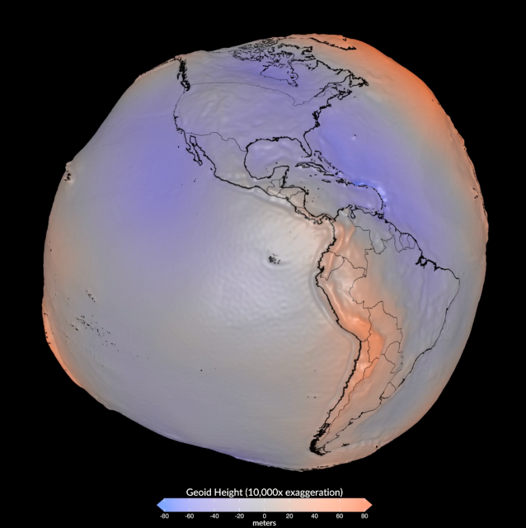 La NASA muestra la verdadera forma de la Tierra a través de un modelo del geoide.