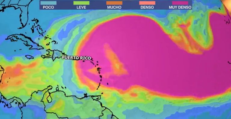 Densa capa de polvo del Sahara comienza a llegar a Puerto Rico y se extenderá por el Caribe.